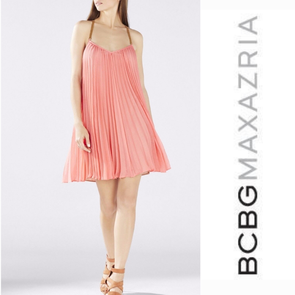 BCBGMaxAzria Coral Cayanne Pleated Dress